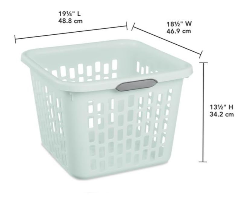 Sterilite 1.5 Bushel Square Laundry Basket Mindful Mint Comfort Grip Handles