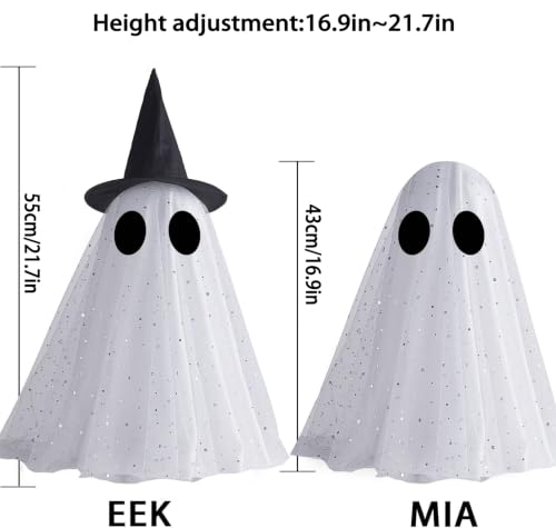 Halloween Ghost Decorations - Spooky Light-Up Ghosts for Indoor Halloween Decor 21.7 Inches