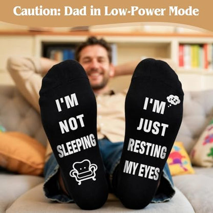 Dad Gift Basket - Funny Dad Gifts from Daughter Son Kids, Insulated Tumbler, Candle & Socks - Dad Gift Variation