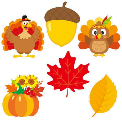 Thanksgiving Turkey Cutouts for Bulletin Boards - 36 Pack, Fall Classroom Decor