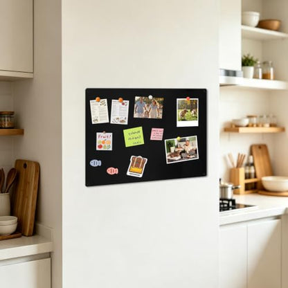 Black Magnet Board 17x11.8 Inches Metal Bulletin Board for Wall - Pack of 4