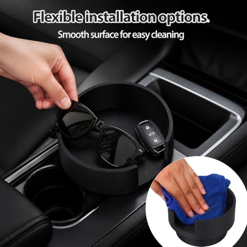BOXOB Couch Cup Holder Insert - Universal Sofa Cup Holder Adapter for Most Sofas, Black (Variation 1)
