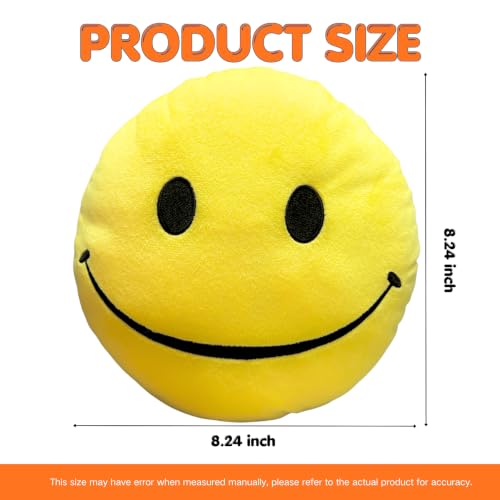 Yellow Smiley Face Pillow - Cute Plush Huggable Decor