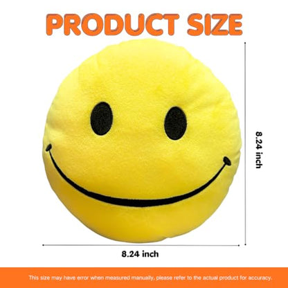 Yellow Smiley Face Pillow - Cute Plush Huggable Decor