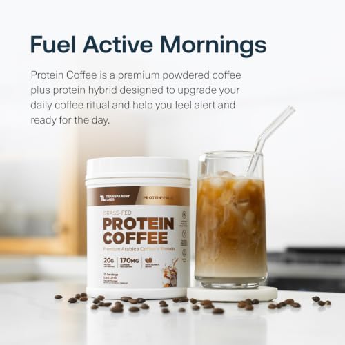 Protein Coffee Powder with Sweet Cream Cold Brew – 15 Servings, Caffeine & Protein Blend