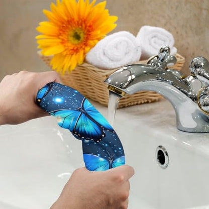 Dreamy Blue Butterfly Microfiber Travel Towel 28.7x13.8 Lightweight Quick Dry