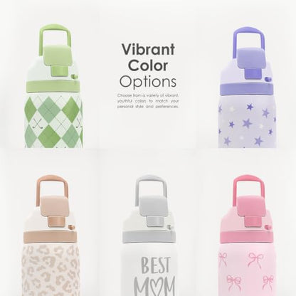 Stainless Steel 32oz Cat Water Bottle with Push-Button Flip Top - SANDJEST
