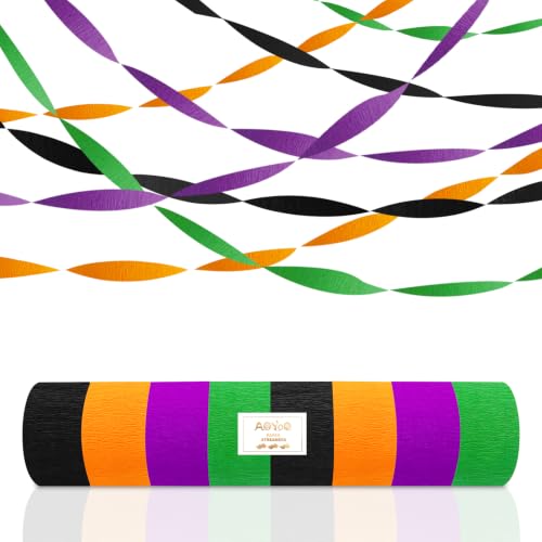 Halloween Crepe Paper Streamers - Black & Orange Party Decorations