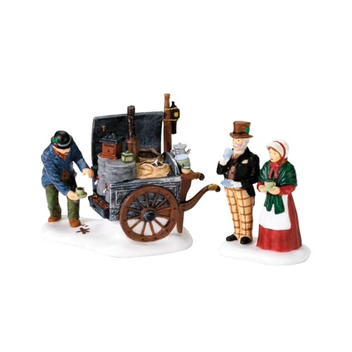 Dickens' Village Coffee Stall Building and Figurine Set - Victorian England Decor