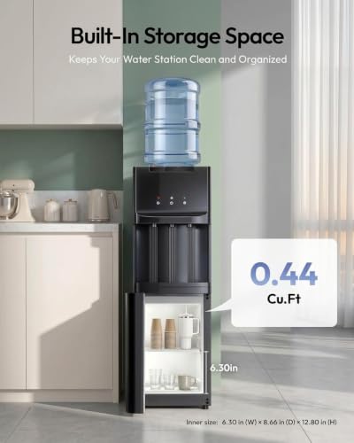 Euhomy Top Loading Water Dispenser for 3/5 Gallon Bottles - 3 Temperature Settings Child Lock