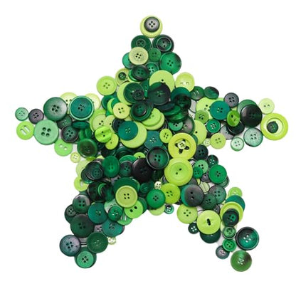 Green Resin Buttons - Assorted Round Craft Buttons 600 Pieces