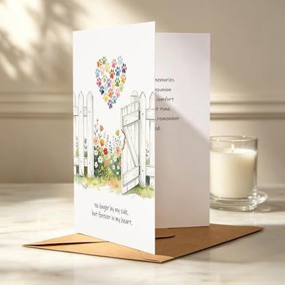 Pet Loss Sympathy Card for Dogs & Cats - Memorial & Bereavement Gift