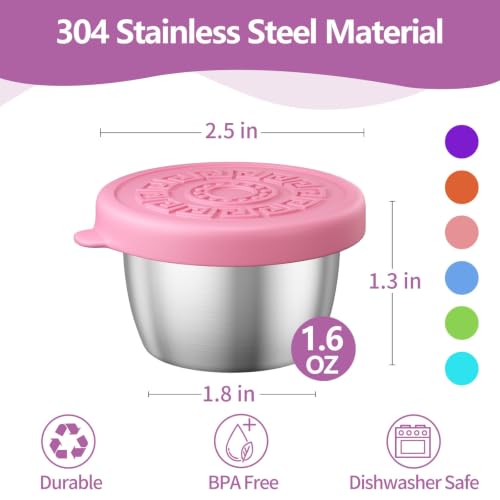 Candy Sauce Containers 1.6 Oz Leakproof Snack Cups with Lids - 12 Pack
