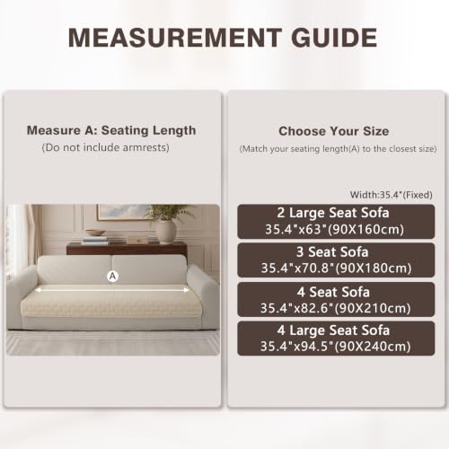 OHSIO Minimalist Milk Velvet Sofa Cover - White 35x82.6 Inches, Soft Couch Protector