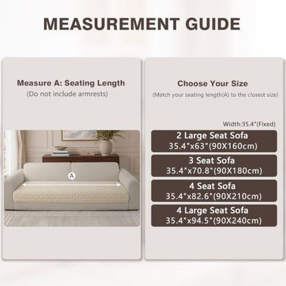 OHSIO Minimalist Milk Velvet Sofa Cover - White 35x82.6 Inches, Soft Couch Protector