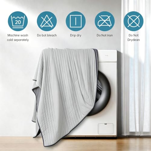 Breathable Cooling Blanket for Hot Sleepers 80x91 Inch Silver Grey