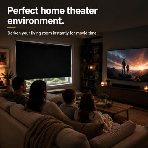 17 W x 42 H Blackout Roller Window Shades Cordless Thermal Insulated UV Blocker