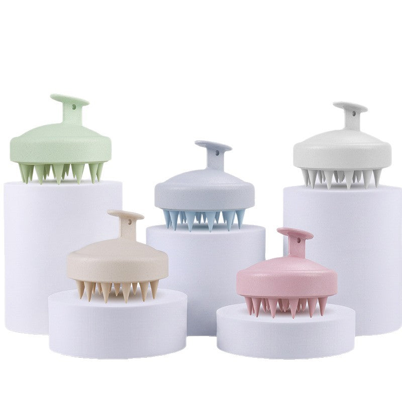 Wheat Straw Silicone Shampoo Brush Scalp Massager