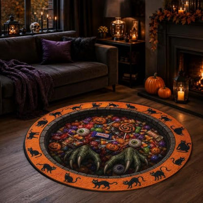 3D Halloween Rug - 24 Inch Optical Illusion Door Mat Black Variation 15