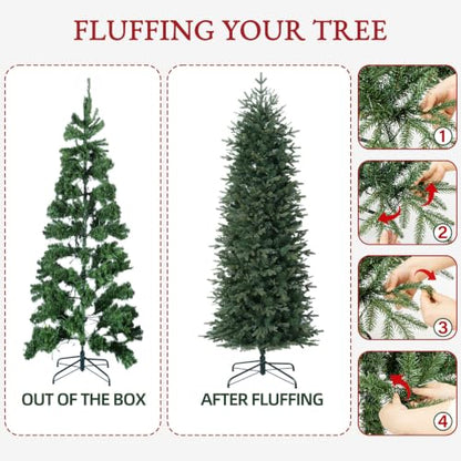 6ft Slim Prelit Christmas Tree - Realistic Tips, 1622 PE&PVC Branches, Warm White LEDs - Variation of THIS listing