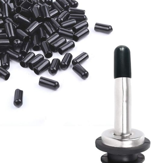 200Pcs liquor spout covers,Pourers Spouts Covers Dust Rubber Caps for Olive Oil Liquor Bottles (Black)