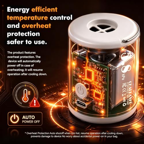 Orange Portable Air Pump for Inflatables with Camping Light, Rechargeable Mini Electric Inflator