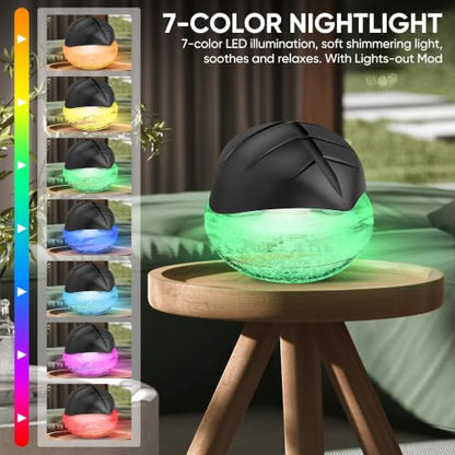 Black Water Based Air Purifier with Essential Oil Diffuser & Humidifier - Rainbow LED Light