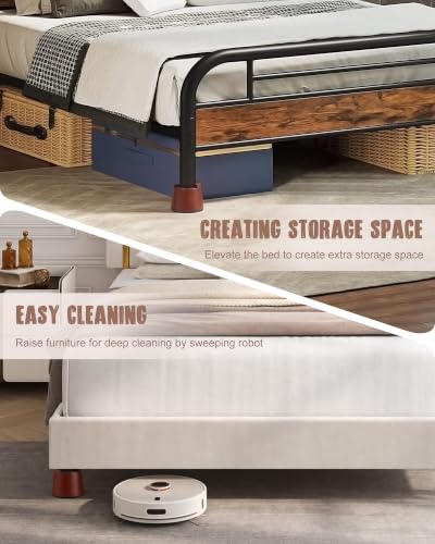 3 Inch Solid Wood Bed Risers - Heavy Duty 8000 lbs, Dual Non-Slip, Round Hutao-Style, 4 Pack