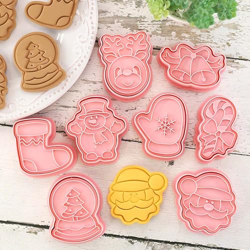 Mini Christmas Cookie Cutters Set - Xmas Theme Design with 4 Variations - Lutoku