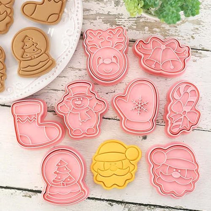 Mini Christmas Cookie Cutters Set - Xmas Theme Design with 4 Variations - Lutoku