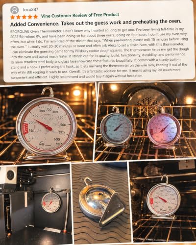 Oven Thermometer Dual-Scale with Safe Zone - 2.75 Inch NSF Certified