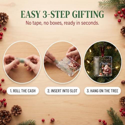 Angel Christmas Money Holder Ornament - Butterfly Acrylic Gift Display