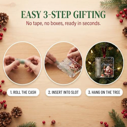 Angel Christmas Money Holder Ornament - Butterfly Acrylic Gift Display