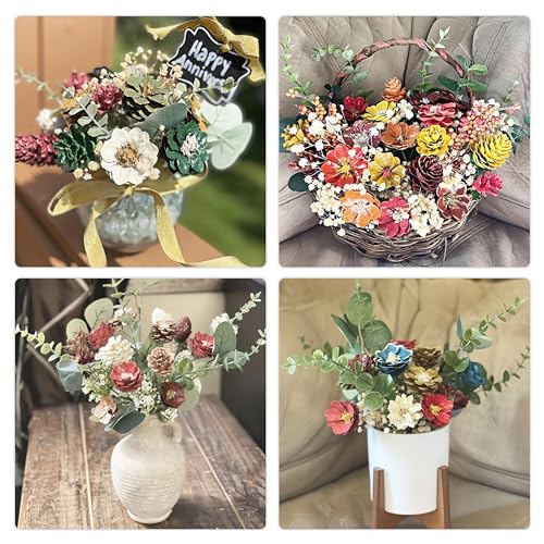 Artificial Eucalyptus Stems 18pcs Pack of 3 - Realistic Home Decor Flowers