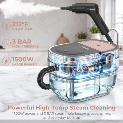 Handheld Steam Cleaner for Home Use, Pink Portable Steam Cleaner with 3 Levels