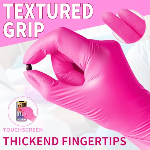 FINITEX Nitrile Disposable Latex-Free Gloves - 3.5mil 100PCS/Box 9inch Long Powder-Free Guantes de Nitrilo Cleaning Medical Exam Food Cooking Glove (100, Large)