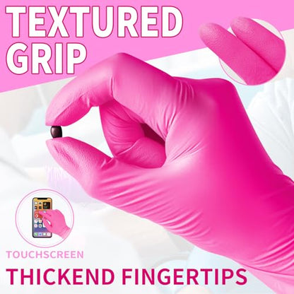 FINITEX Nitrile Disposable Latex-Free Gloves - 3.5mil 100PCS/Box 9inch Long Powder-Free Guantes de Nitrilo Cleaning Medical Exam Food Cooking Glove (100, Large)