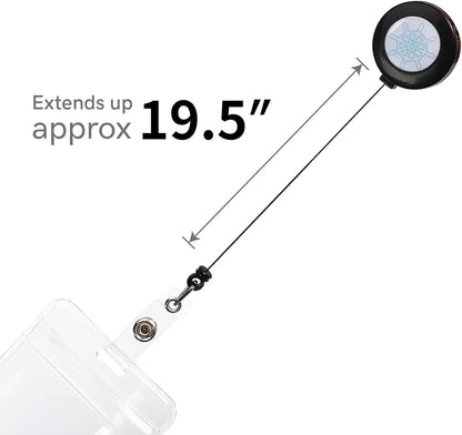 Skiennix Retractable Waterproof Lanyard - ID Badge Reel Holder with Detachable Buckle | Cruise Essentials (4 Colors)