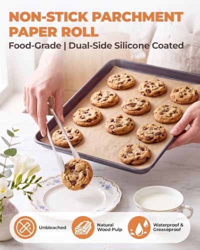 Unbleached Parchment Paper Roll 13x135ft for Baking & Cooking