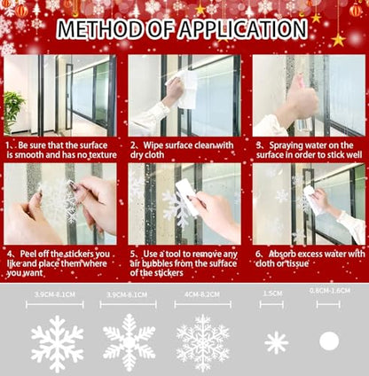 Snowflakes Window Clings - 6 Sheets White Snowflake Holiday Decorations - Winter Snowflake Decals for Windows & Glass Doors - Christmas Snowing Window Stickers - Variation of Snowflakes