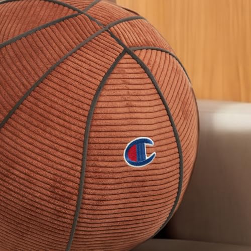 Champion Basketball Round Corduroy Decorative Pillow - Orange, 12"