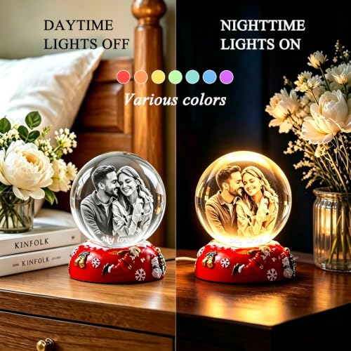 VYP Personalized Snow Globe with Photo & Christmas Base - Custom Gift