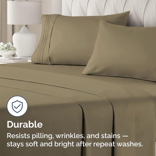 King Standard Pillow Cases Set of 2 - Ultra-Soft Hotel Quality Pillowcase Covers - Comfy, Cozy & Fade Free - Wrinkle Resistant - Machine Washable Pillow Protectors - 2 Piece Set - Khaki