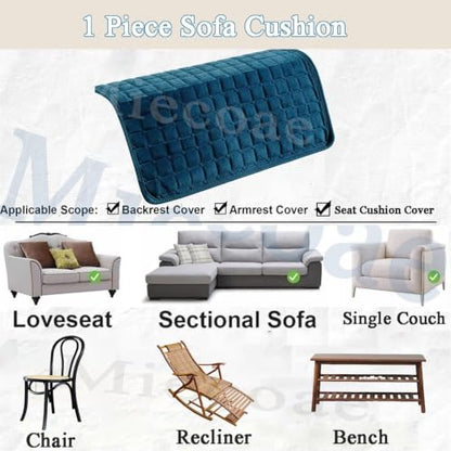 Navy Blue Corduroy Reclining Chair Cover Non Slip Washable 50x60cm
