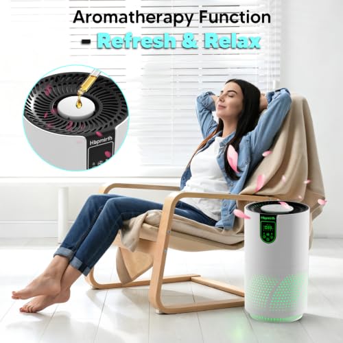 White Upgraded Air Purifier with H14 Filter & PM2.5 Sensor - Covers 2000 Sq Ft