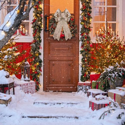 Christmas Wreath Bow Large Champagne Velvet Bow 20 x 11 Inches Farmhouse Holiday Decor