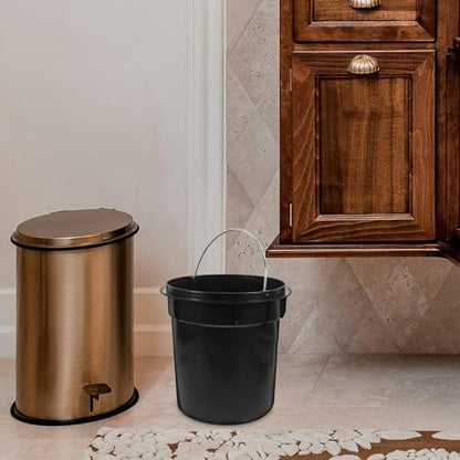 Plastic Round Trash Can Inner Bucket Replacement Liner with Handle - Indoor & Outdoor Use