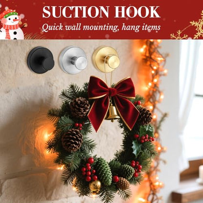 No Hardware Garland Hanger - Gold Front Door Wreath & Garland Display, 2 Pack