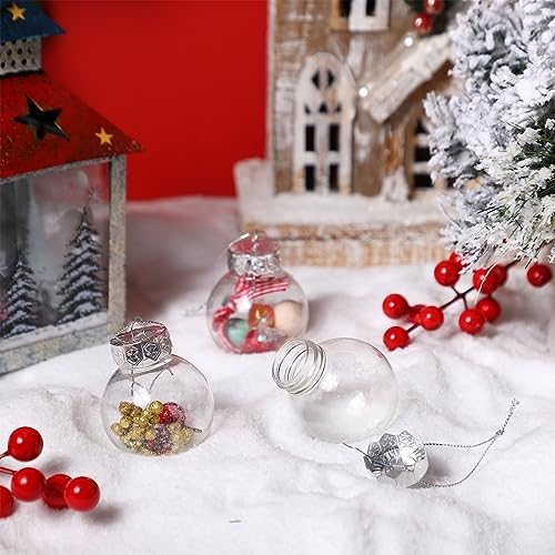 100 Clear Plastic Christmas Ornament Balls 1.96 Inch Fillable Decorations