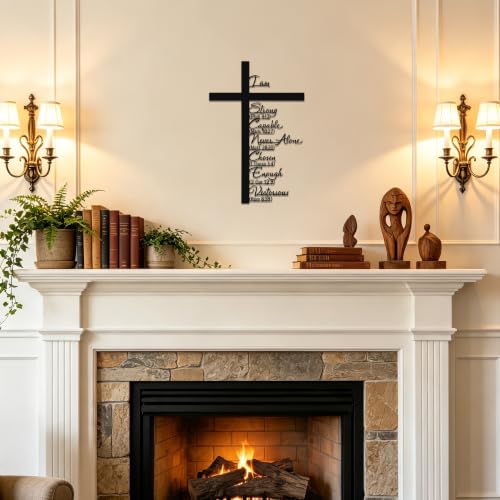 Christian Metal Cross Wall Art with Scripture - Faith-Inspiring Home Decor